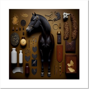 Horse: Knolling photography, ultra-sheep camera, collectibles Posters and Art